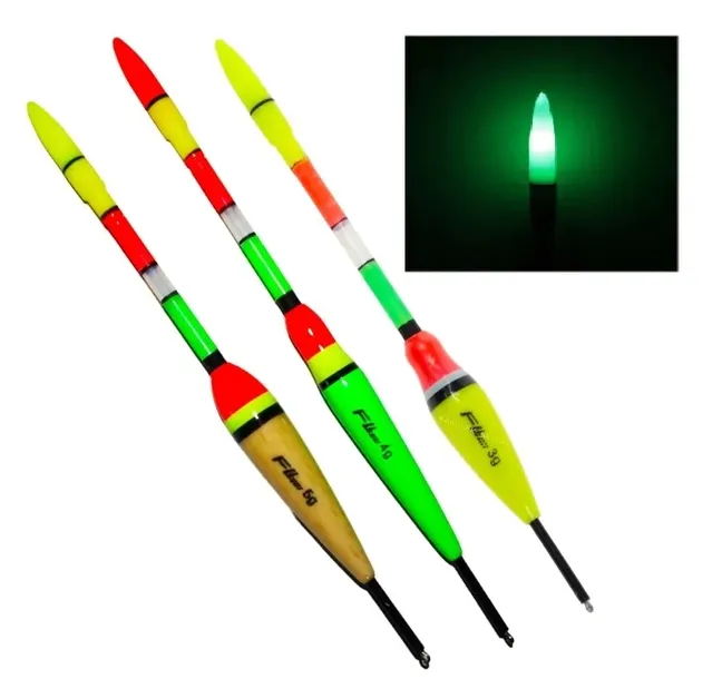 Spławik świecący LED 3 sztuki + 3bateria +3xTuba
