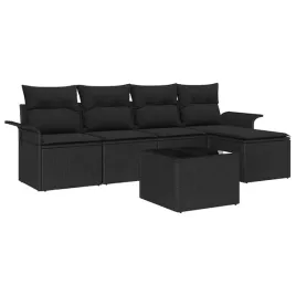 sofa-na-zewnatrz-z-poduszka-6-szt-czarny-polirattan