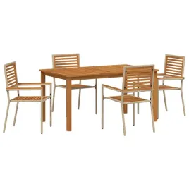 zestaw-do-jadalni-w-ogrodzie-5-szt-bezowy-lite-drewno-akacji