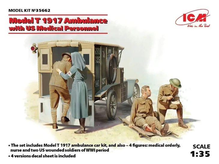 Model T 1917 Ambulance with US Medical Personnel 1:35