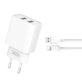 xo-ladowarka-sieciowa-ce02c-2x-usb-21a-biala-kabel-lightning