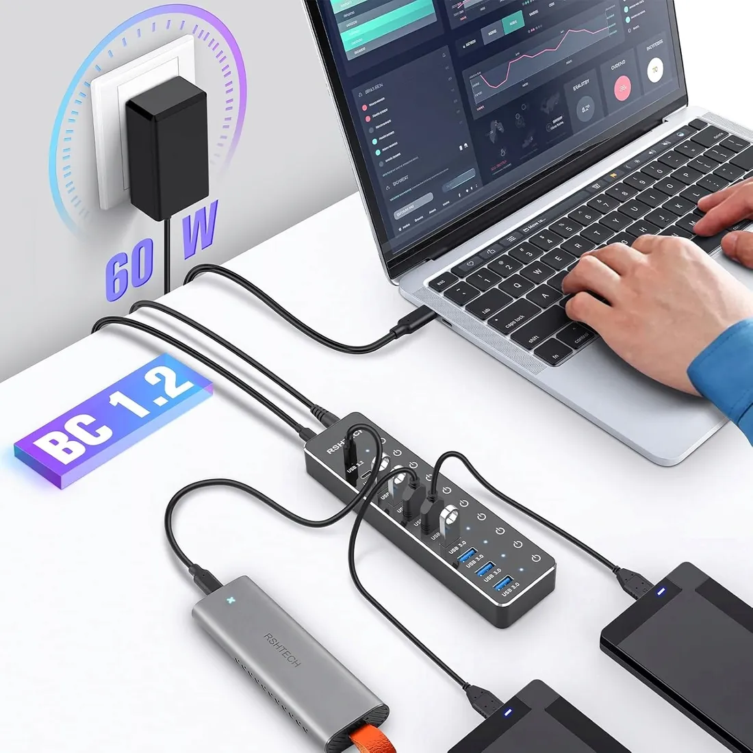hub-usb-rsh-st10c-10-portow-stan-nowy