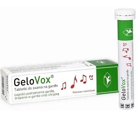 Tabletki do ssania Sirowa Poland GeloVox wiśniowo-mentolowe 20 sztuk