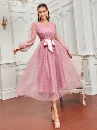 dc57111-shein-sukienka-midi-elegancka-rozowa-w-groszki-pasek-17-s