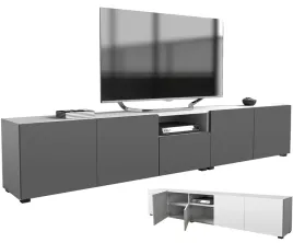 szafka-rtv-pod-telewizor-250-250cm-bialy-mat-szary-mat-stojaca-wiszaca