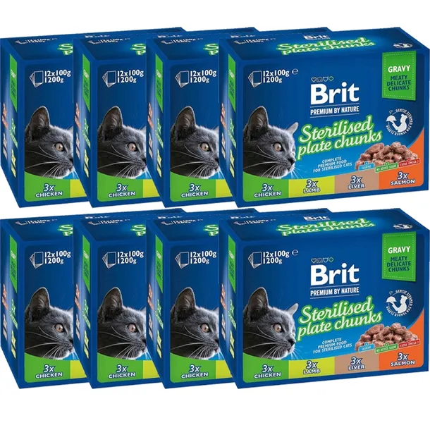 Brit Cat Pouches STERILE PLATE 96x100g