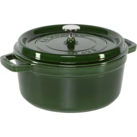 staub-la-cocotte-24cm-okragly-zielony-zeliwny