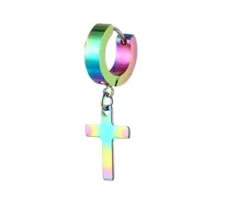 kolczyki-meskie-stal-krzyz-wielokolorowy-1szt