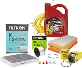 olej-5w30-qualitium-5l-zestaw-filtrow-citroen-c5-iii-peugeot-407-2-0hdi