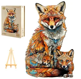 puzzle-drewniane-duze-300-elementow-rodzina-lisow-w-drewnianym-pudelku