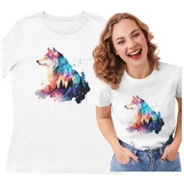koszulka-z-wilkiem-damska-wilk-kolor-wolf-t-shirt-damski