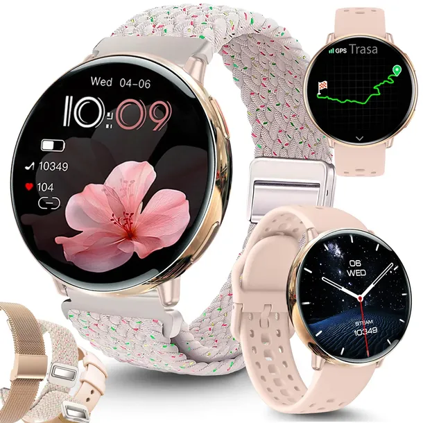 SMARTWATCH DAMSKI ZEGAREK WODOODPORNY MENU PL GPS ROZMOWY GPT TĘTNO SPORT