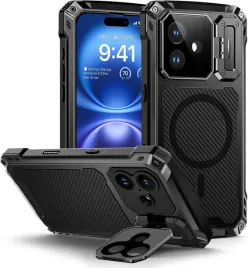 lanhiem-wodoodporne-etui-metalowe-360-do-iphone-16-pyloszczelne-czarne