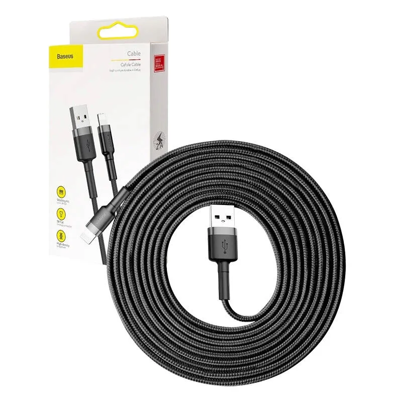 kabel-lightning-usb-baseus-cafule-2a-3m-szaro-czarny-stan-nowy