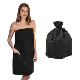 zestaw-do-sauny-kilt-pareo-damski-biscotto-czapka-capello-czarny