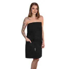 kilt-do-sauny-recznik-pareo-damski-biscotto-bawelna-czarny-150x70-cm