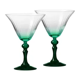 cieniowane-kieliszki-krosno-do-martini-bubble-z-ciemnozielona-nozka-2szt