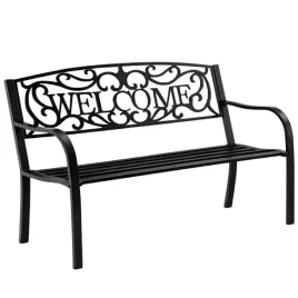 lawka-ogrodowa-taras-ogrod-park-metalowa-oparcie-welcome-czarna-127-cm