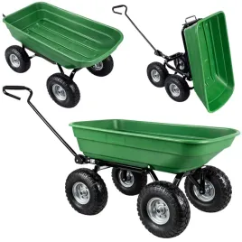 wozek-ogrodowy-transportowy-wyjmowana-odchylana-taca-zielony-120-kg