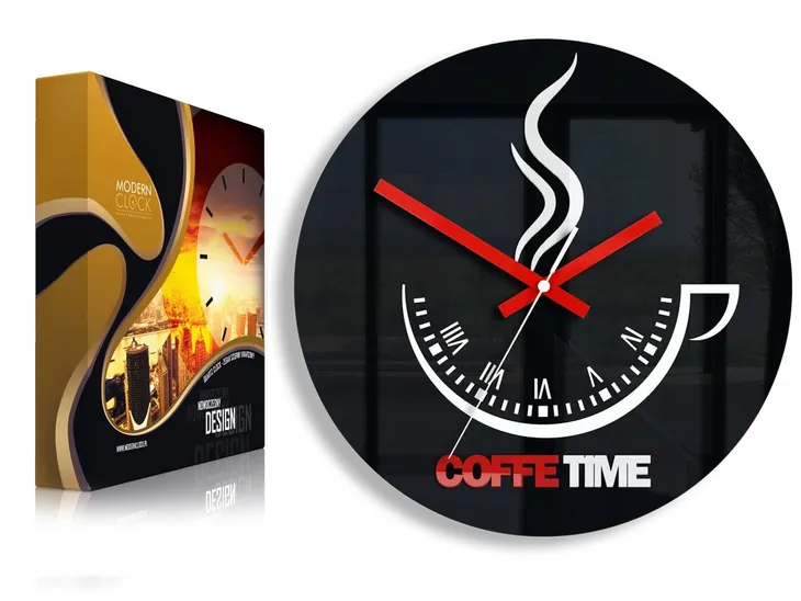 zegar-scienny-coffee-time-ii-black-linia-wiszace