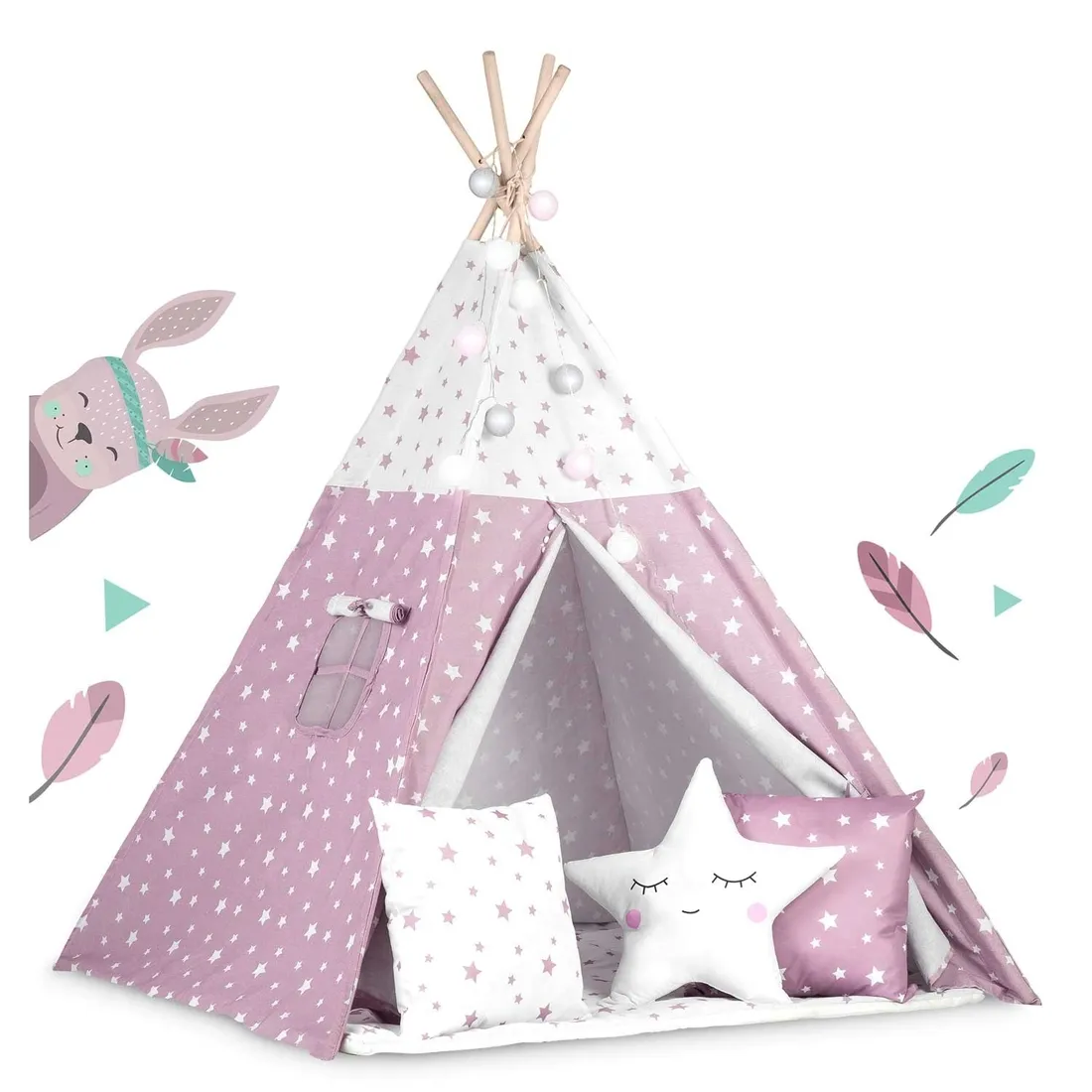 tipi-namiot-dla-dzieci-teepee-lampki-poduszki