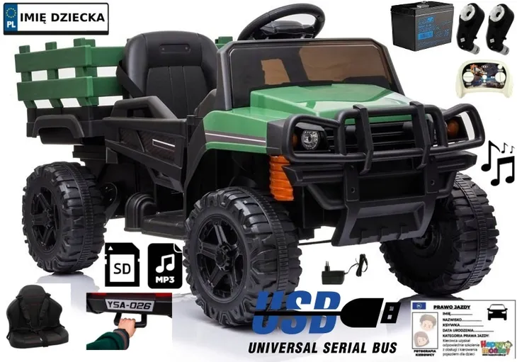 auto-na-akumulator-bdm0926-zielone-stan-nowy-marka-lean-toys