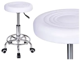 taboret-kosmetyczny-hoker-obrotowy-stolek-bialy