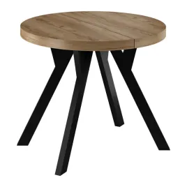 stol-okragly-loft-rozkladany-kraft-zloty-90-190cm-noga-y-czarna