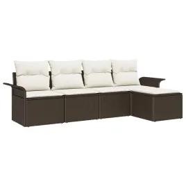 sofa-na-zewnatrz-z-poduszka-5-szt-brazowy-polirattan