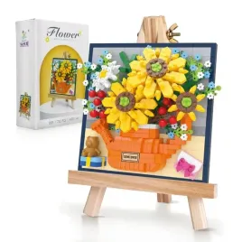klocki-logo-creative-maly-obraz-sloneczniki-van-gogh-puzle-3d-zestaw-733