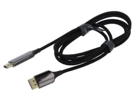 kabel-displayport-wtykhdmi-gniazdo-tekstylny-18m-czarny-x1szt