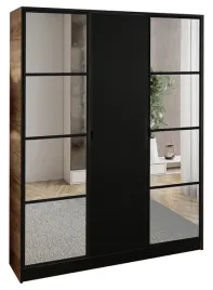 szafa-garderoba-lumi-157-3d-dab-c-czarny-2x-lustro-eden-uchwyt-cz