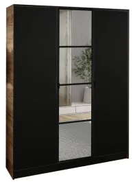 szafa-garderoba-lumi-157-3d-dab-c-czarny-z-lustrem-eden-uchwyt-cz