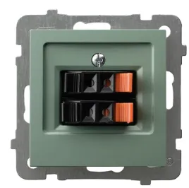 ospel-as-gniazdo-glosnikowe-podwojne-kolor-zielony-mat-ip-20-gg-2g-m-84