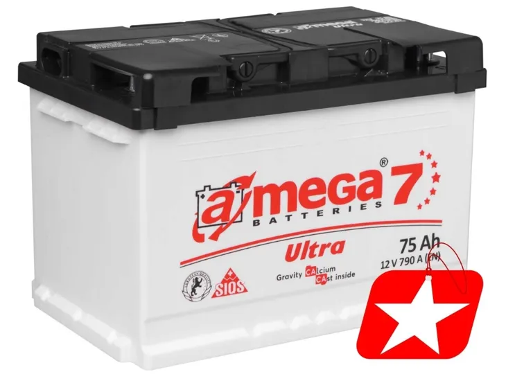 AKUMULATOR AMEGA ULTRA M7 12V 75AH 790A P+ , RADOM