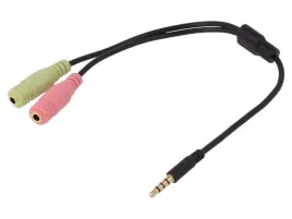 kabel-jack-35mm-3pin-gniazdo-x2jack-35mm-4pin-wtyk-150mm-x1szt