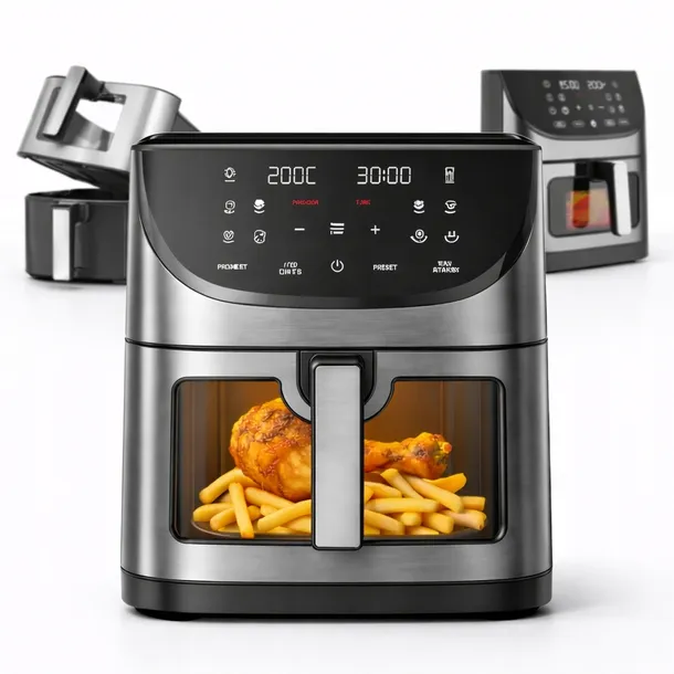 AIR FRYER 8L Frytkownica Beztłuszczowa DUŻA Misa 12 Programów 1800W Dotyk