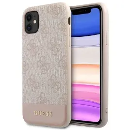 guess-guhcn61g4glpi-iphone-11-xr-61-rozowy-pink-hard-case-4g-stripe-coll