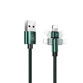 usams-kabel-pleciony-obrotowy-u60-2alightning-zielony-green-1m-sj476usb02