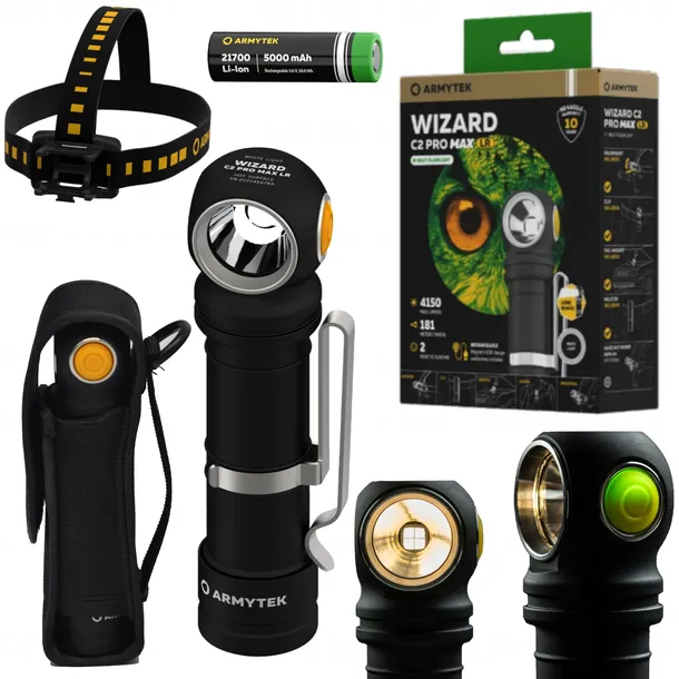 Sportowa Latarka Akumulatorowa Wizard C2 Pro Max Lr Wielofunkcyjna 4150 LM