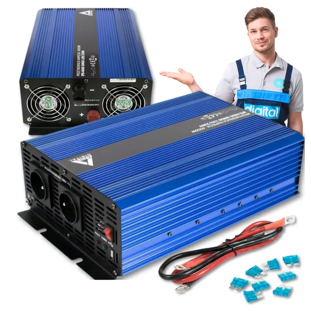 Przetwornica napięcia 12V 230V SINUS do pieca pompy lodówki IPS 4000 4000W TV LAPTOP AGD