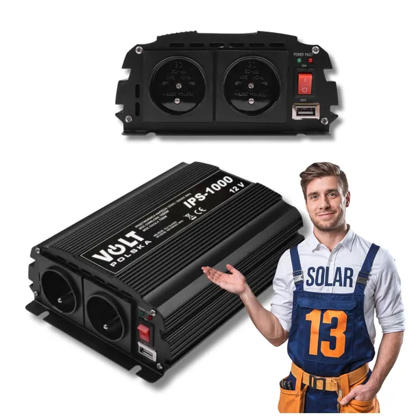 Volt Przetwornica IPS 1000 12/230V (700/1000W) Laptopy Ładowarki