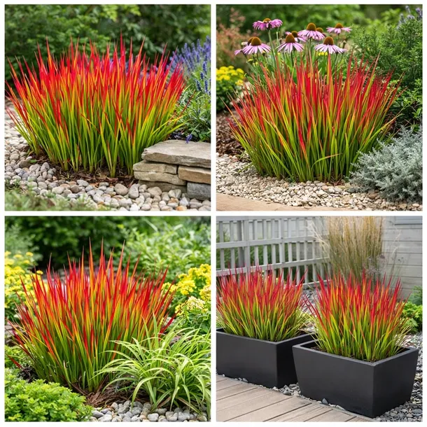 Trawa ozdobna Imperata cylindryczna red baron czerwone liście sadzonka P9