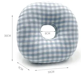 okragla-poduszka-z-otworem-na-ucho-kolczyki-sluchawki-na-bolace-ucho-szara