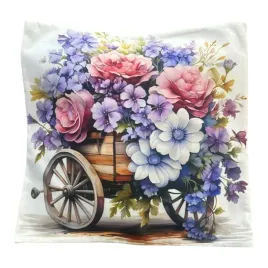 dekoracyjna-poszewka-na-poduszke-42x42cm-kwiaty-kolorowe-w-wozie-drewnianym