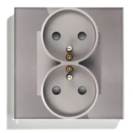 gniazdo-elektryczne-z-bolcem-230v-podwojne-szare-z-ramka-szklana