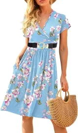 jfan-sukienka-damska-midi-v-neck-wysoka-talia-pasek-elegancka-rozmiar-l