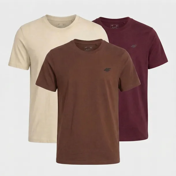 KOSZULKA MĘSKA LIMITOWANA 4F T-SHIRT KOMPLET ZESTAW 3 SZTUKI L M3948 SS26