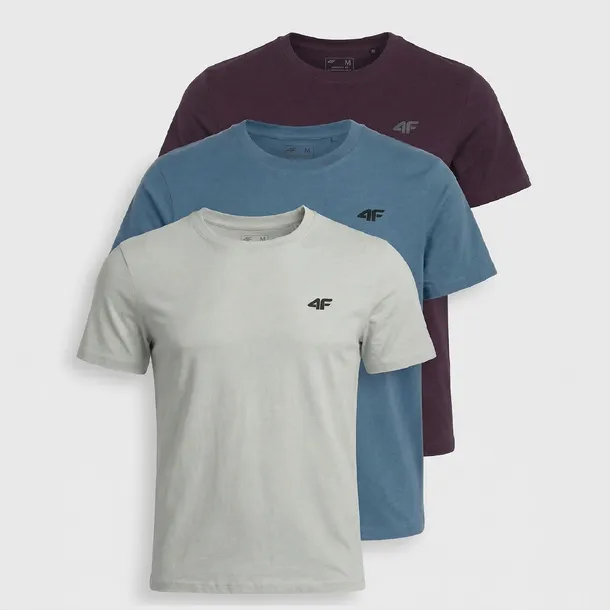 T-SHIRT MĘSKI 4F KOSZULKA LIMITOWANA KOMPLET ZESTAW 3 SZTUKI S M3948 SS26