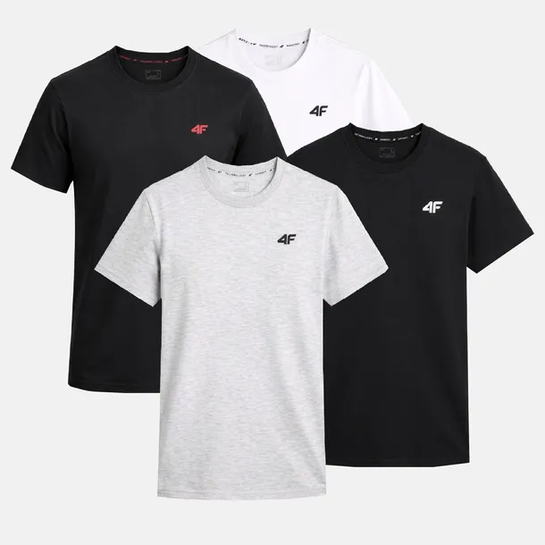 KOMPLET KOSZULEK MĘSKICH 4F ZESTAW 4PAK T-SHIRT S TTSHM3341